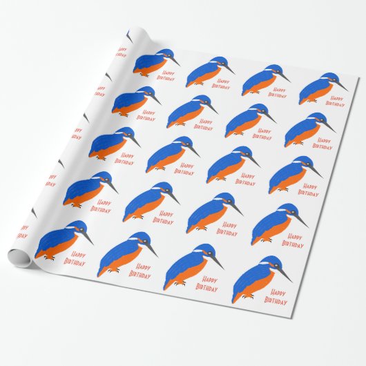Kingfisher Design verjaardagscadeau Cadeaupapier (Uitgerold)