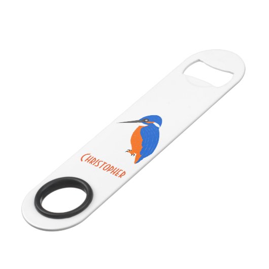 Kingfisher Design Voeg gewoon naam toe Speed Flessenopener (Voorkant Gekanteld)