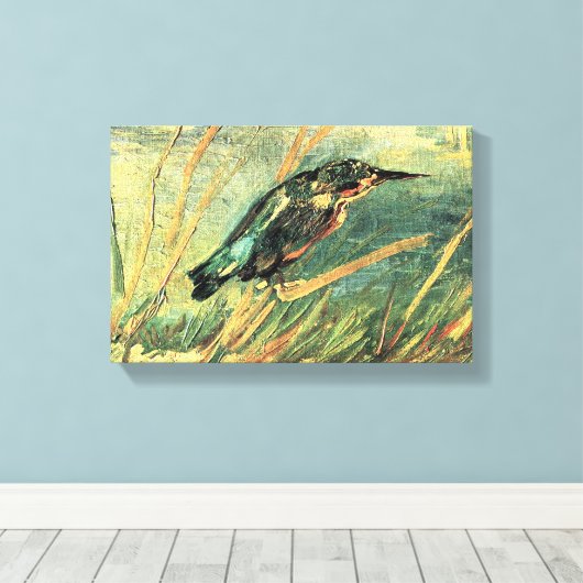 Kingfisher door Vincent van Gogh Canvas Afdruk (Insitu (Houten vloer))