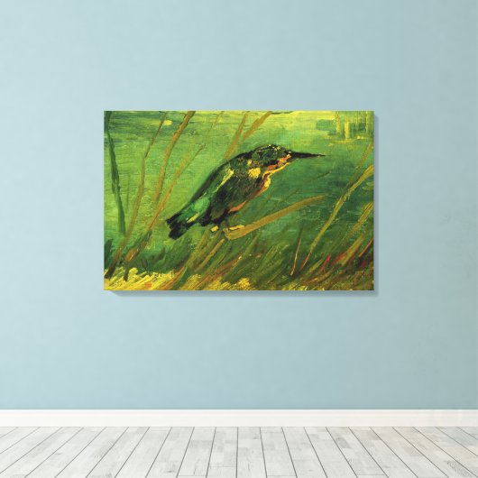 Kingfisher door Vincent van Gogh Canvas Afdruk (Insitu (Houten vloer))