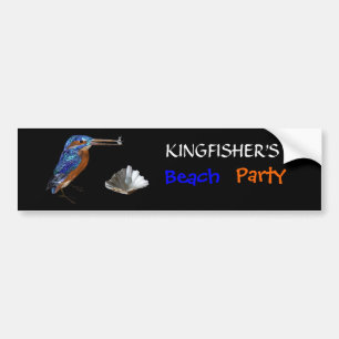 KINGFISHER, Electric Blue, Black Bumpersticker