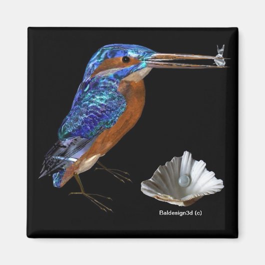 KINGFISHER, Electric Blue, Black Magneet (Voorkant)