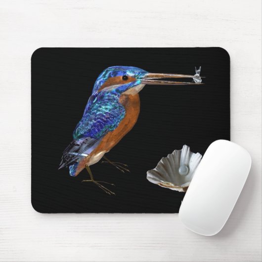 KINGFISHER, Electric Blue, Black Muismat (Met muis)