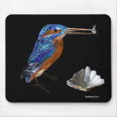 KINGFISHER, Electric Blue, Black Muismat (Voorkant)