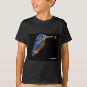 KINGFISHER, Electric Blue, Black T-shirt