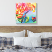 Kingfisher en Goldfish canvas print (Insitu (Slaapkamer))