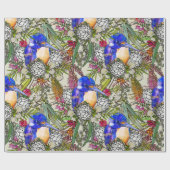Kingfisher en Native Australian Flowers Cadeaupapier (Vlak)