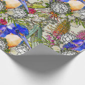 Kingfisher en Native Australian Flowers Cadeaupapier (Hoek)