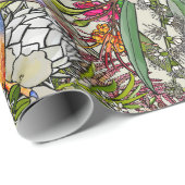 Kingfisher en Native Australian Flowers Cadeaupapier (Rol Hoek)