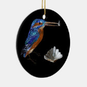 KINGFISHER EN SEASHELLEN BLUE SAPPHIRE MONOGRAM KERAMISCH ORNAMENT (Rechts)