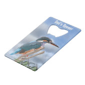 Kingfisher en Willow bewerkbaar Creditkaart Flessenopener (Voorkant Gekanteld)
