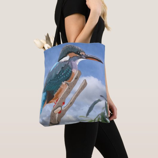 Kingfisher en Willow Canvas tas (Dichtbij)