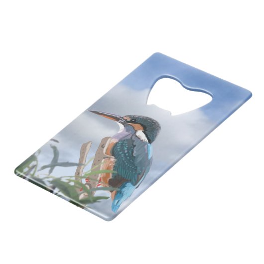 Kingfisher en Willow Creditkaart Flessenopener (Achterkant Gekanteld)