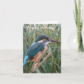 Kingfisher en Willow editable Birthday Kaart (Voorkant)
