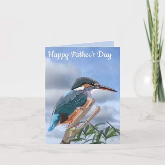 Kingfisher en Willow editable Father's Day Kaart (Voorkant)
