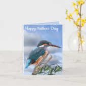 Kingfisher en Willow editable Father's Day Kaart (Gele Bloem)