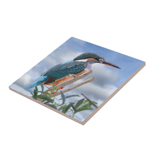 Kingfisher en Willow Tegeltje (Zijkant)