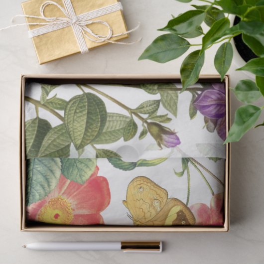 Kingfisher, Flowers Butterflies ontkoppeling Tissuepapier (Geschenk)