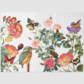 Kingfisher, Flowers Butterflies ontkoppeling Tissuepapier (Voorkant)