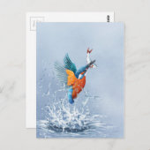 Kingfisher flying out of the water briefkaart (Voorkant / Achterkant)