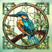 Kingfisher Glas in lood Sinaasappel Blauwe Vogel Raamsticker (Vel 3)