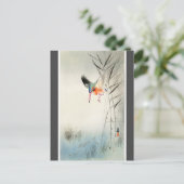 Kingfisher Hunting - Ohara Koson - houtskool Briefkaart (Staand voorkant)