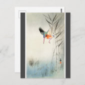 Kingfisher Hunting - Ohara Koson - houtskool Briefkaart (Voorkant / Achterkant)