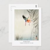 Kingfisher Hunting - Ohara Koson -  kunst + Briefkaart (Voorkant / Achterkant)