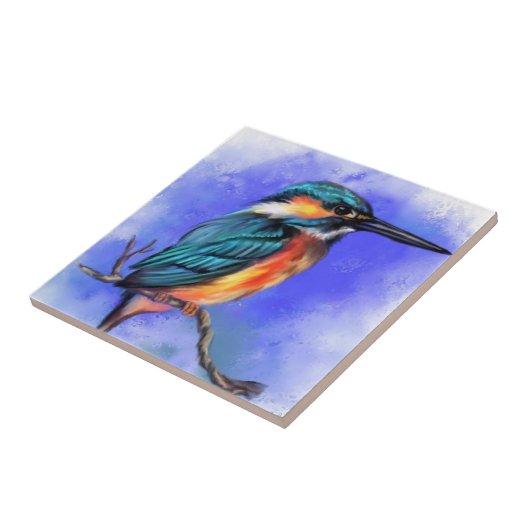 Kingfisher keramische Tegel Tegeltje (Zijkant)