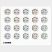 Kingfisher Kerstmis Ronde Sticker (Vel)
