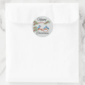 Kingfisher Kerstmis Ronde Sticker (Tas)