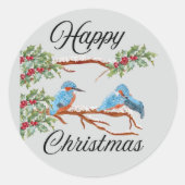 Kingfisher Kerstmis Ronde Sticker (Voorkant)