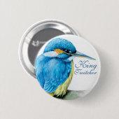 Kingfisher King Twitcher-knop/badge Ronde Button 5,7 Cm (Voorkant /achterkant)