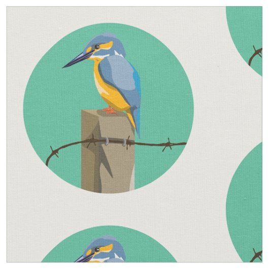 Kingfisher Kotare NZ vogel Stof (Close Up)