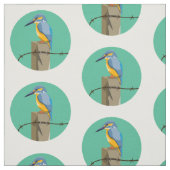 Kingfisher Kotare NZ vogel Stof (Swatch)