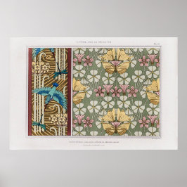 Kingfisher, libellen, en bloeiende spitsen poster