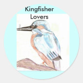 Kingfisher Lover Ronde Sticker (Voorkant)