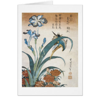 Kingfisher met Irises, Hokusai, 1834