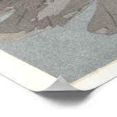 Kingfisher met Lotus Flower - Archiefdruk Poster (Hoek)