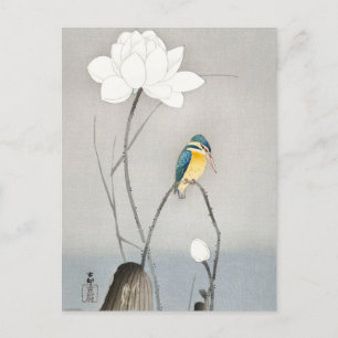 Kingfisher met Lotus Flower door Ohara Koson Briefkaart