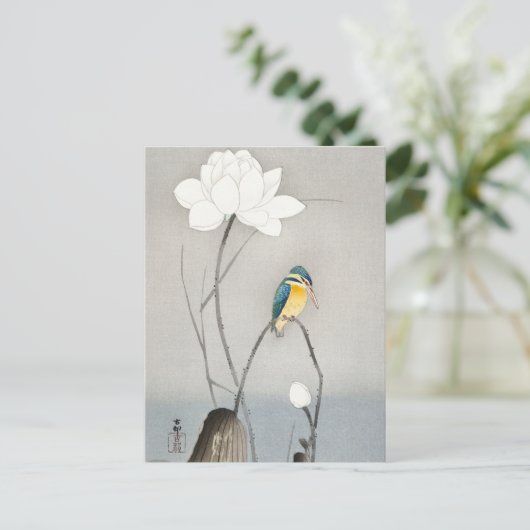 Kingfisher met Lotus Flower door Ohara Koson Briefkaart (Staand voorkant)