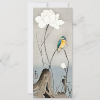 Kingfisher met Lotus Flower - Ohara Koson - Card