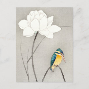 Kingfisher met Lotus Flower Ohara Koson vergroot Briefkaart