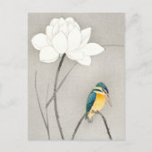 Kingfisher met Lotus Flower Ohara Koson vergroot Briefkaart (Voorkant)