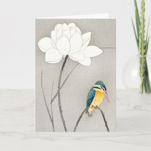 Kingfisher met Lotus Flower Ohara Koson vergroot Kaart (Voorkant)