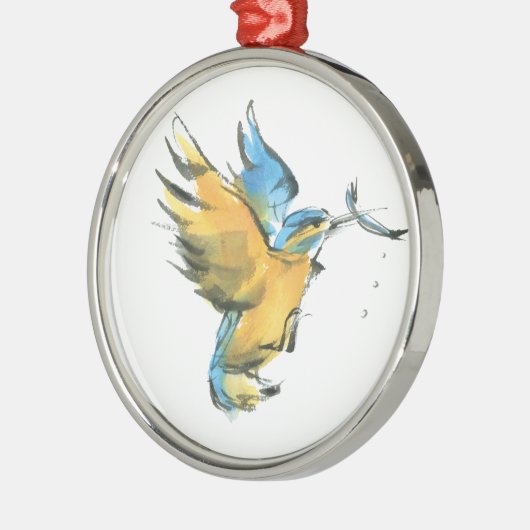 Kingfisher Metalen Ornament (Links)