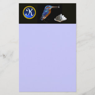 KINGFISHER MONOGRAM, Blue Sapphire, Black Briefpapier