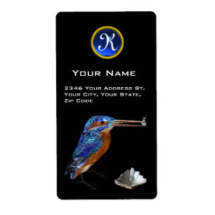 KINGFISHER MONOGRAM, Electric Blue, Sapphire Etiket