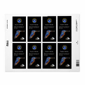 KINGFISHER MONOGRAM, Electric Blue, Sapphire Etiket (Full Sheet)