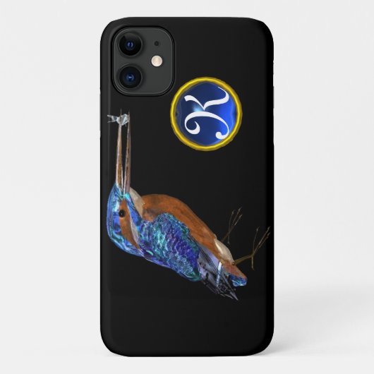KINGFISHER MONOGRAM, elektrisch blauw, zwart Case-Mate iPhone Case (Achterkant)